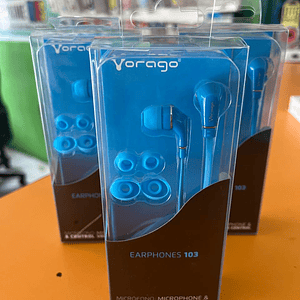 Audífono VORAGO, Azul, 1,2 m, 3,5 mm