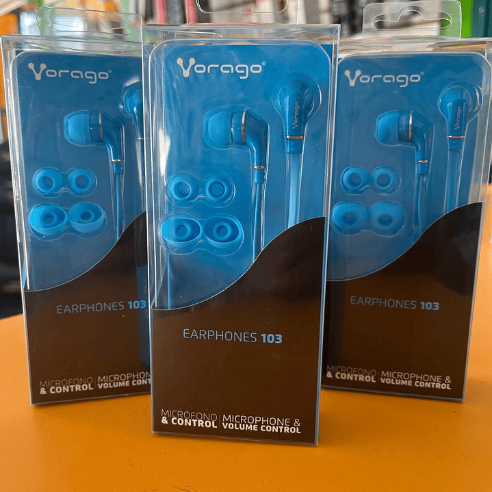 Audífono VORAGO, Azul, 1,2 m, 3,5 mm 3