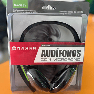 Audífonos Naceb Technology , Negro, 3,5 mm