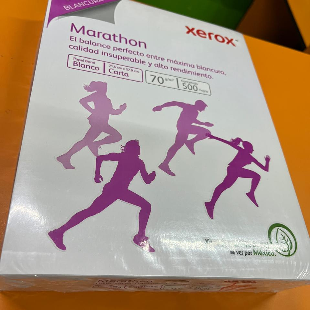 PAPEL BOND XEROX 500 HOJAS MARATHON CARTA 99% BLANCURA 3