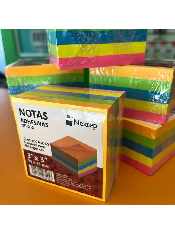 NOTAS ADHESIVAS NEON NEXTEP, 3X3