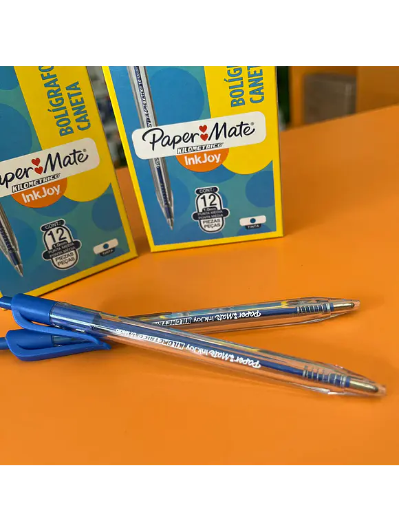 BOLIGRAFO PAPER MATE, KILOMETRICO RETRACTIL, CAJA CON 12 PIEZAS, AZUL 2