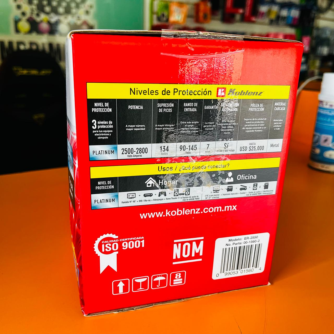 Regulador KOBLENZ ER-2550, 6, Negro, Oficina, 2500 VA, 2000 W 3