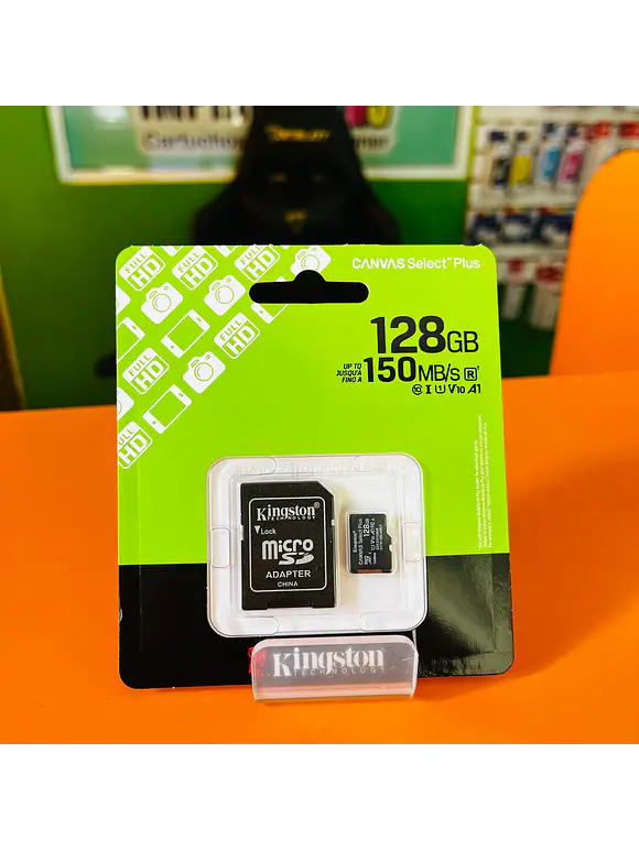 MEMORIA MICROSD KINGSTON CANVAS SELECT PLUS GEN3 128GB R.150MB/S CL10 UHS-I U1 V10 A1 1