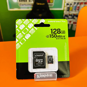 MEMORIA MICROSD KINGSTON CANVAS SELECT PLUS GEN3 128GB R.150MB/S CL10 UHS-I U1 V10 A1