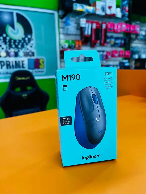 Mouse Inalámbrico LOGITECH M190, Azul, Inalámbrico 1