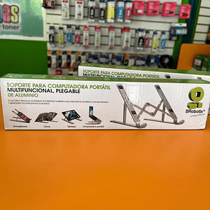 Soporte de Aluminio, Plegable, 7 Angulos Ajustables p/Laptop, Tablet, Celular, 1.8 a 17 Pulgadas, BROBOTIX 263564