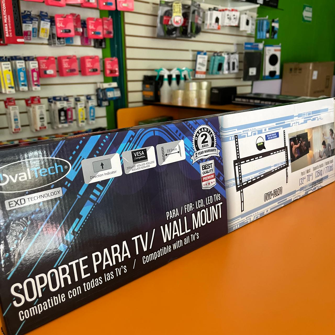 Soporte de Pared Fijo OVALTECH OVTV-F3270 para TV de 32 pulgadas a 70 pulgadas (Resistencia 35kgs) 3