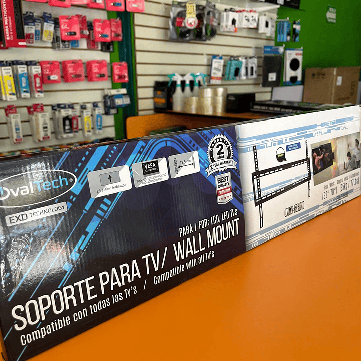 Soporte de Pared Fijo OVALTECH OVTV-F3270 para TV de 32 pulgadas a 70 pulgadas (Resistencia 35kgs) 3
