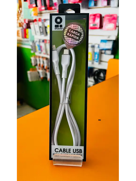 CABLE USB V3.0 TIPO C - LIGHTNING, 1 METRO, BLANCO, BROBOTIX  6006818 1