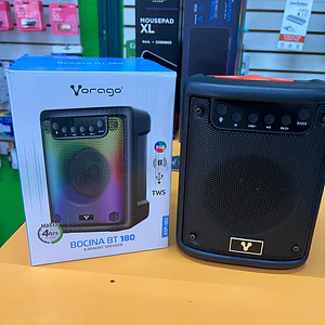 MINI BAFLE VORAGO KSP-180 NEGRO 3 PULGADAS 10WATTS RMS / RECARGABLE / TWS BT 4HRS CARGA USB TIPO C