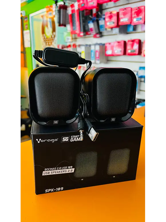 Bocina Vorago SPK-109 8 modos de iluminación RGB, Tamaño compacto con 2W RMS cada bocina 3