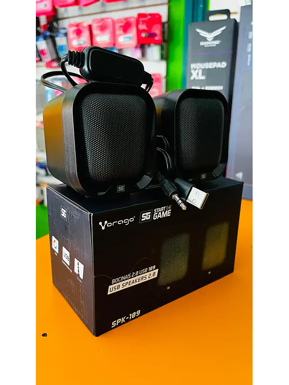 Bocina Vorago SPK-109 8 modos de iluminación RGB, Tamaño compacto con 2W RMS cada bocina 1