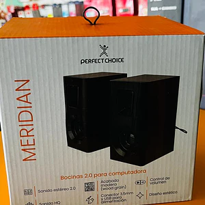 Bocinas para Computadora Acabado de madera Sonido 2.0 Meridian | PERFECT CHOICE