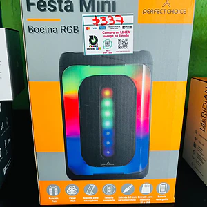 Bocina Bluetooth Inalámbrica Portátil Luz RGB Mini Festa | PERFECT CHOICE