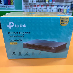 SWITCH DE 8 PUERTOS GIGABIT TP-LINK LS108G PARA ESCRITORIO PLUG AND PLAY CON CARCASA DE ACERO