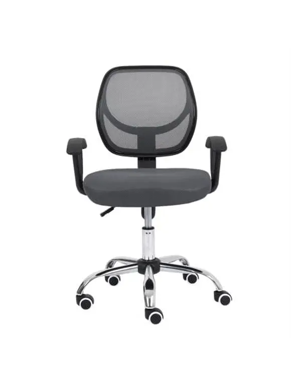 Silla Secretarial Nextep de Altura Ajustable Tela Gris Base Giratoria 3
