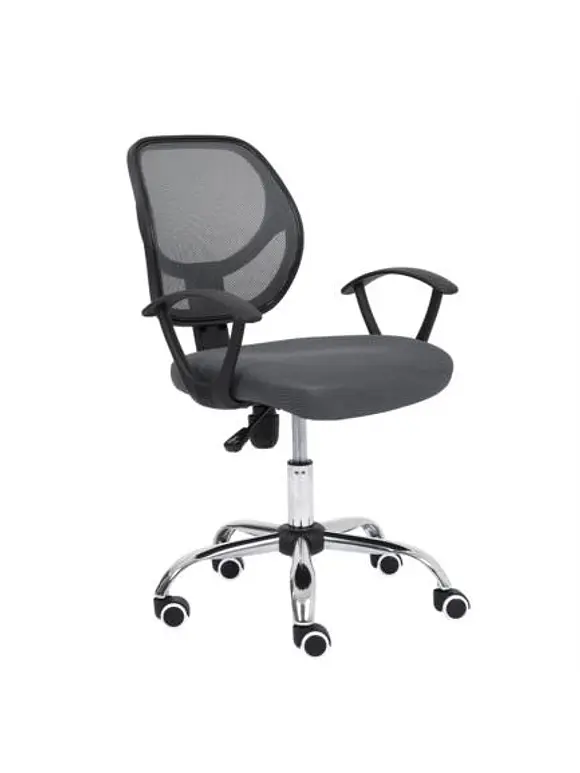 Silla Secretarial Nextep de Altura Ajustable Tela Gris Base Giratoria 7