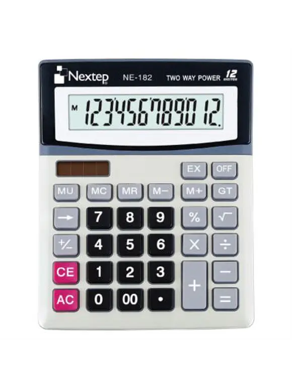 Calculadora Nextep 12 Dígitos Escritorio Bateria/Solar 1