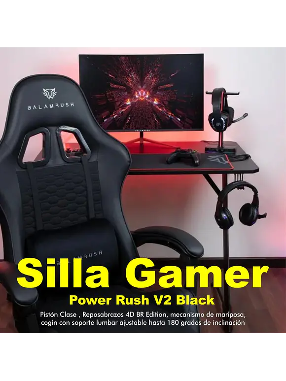 Silla Gamer Power Rush V2 Balam Rush NOVA SERIES Color Negro 3