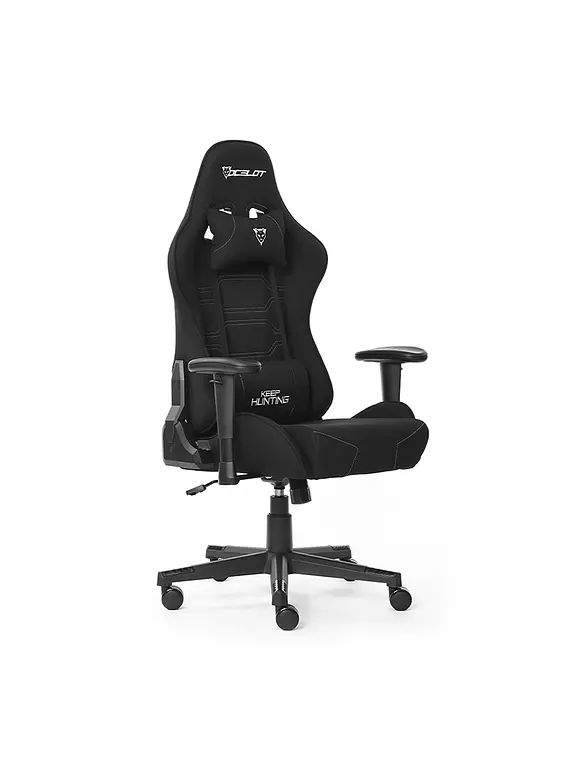 SILLA OCELOT GAMING OST-BLACK NIGHT /TELA AUTOMOTRIZ / BASE NYLON AJUSTABLE / DESCANSABRAZOS 1D / PISTON CLASE 4 / RECLINABLE 90-155 GRADOS / HASTA 150KG / COJINES LUMBAR Y CERVICAL / COLOR NEGRO CON 1