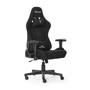 SILLA GAMER OCELOT OST-BLACK NIGHT /TELA AUTOMOTRIZ / BASE NYLON AJUSTABLE / DESCANSABRAZOS 1D / PISTON CLASE 4 / RECLINABLE 90-155 GRADOS / HASTA 150KG / COJINES LUMBAR Y CERVICAL / COLOR NEGRO CON