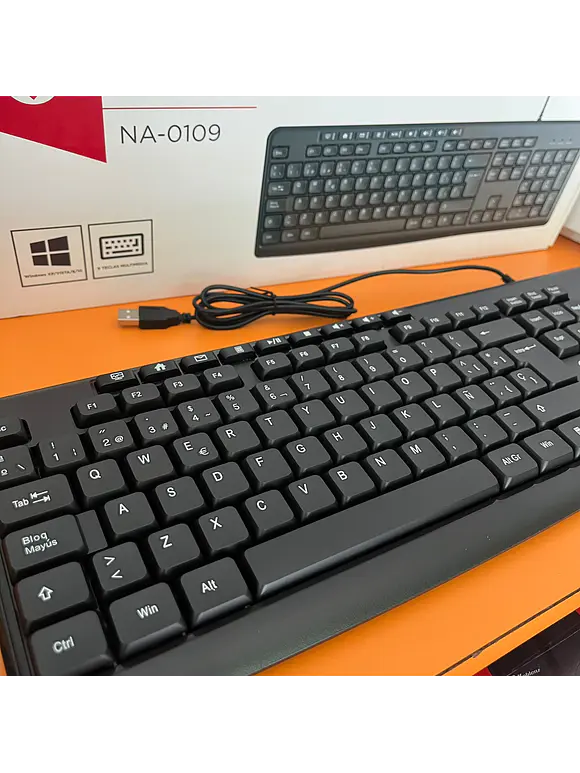 Teclado Multimedia Naceb Technology NA-0109, Estándar, Negro, Alámbrico 3