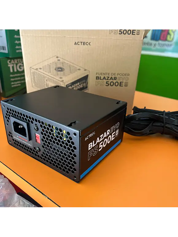 Fuente de Poder ACTECK Blazar Evo ACTECK FS500E Advanced Series 500W Slim. para gabinetes compactos: KENDAL, BERN, ATOM, BROOK 1