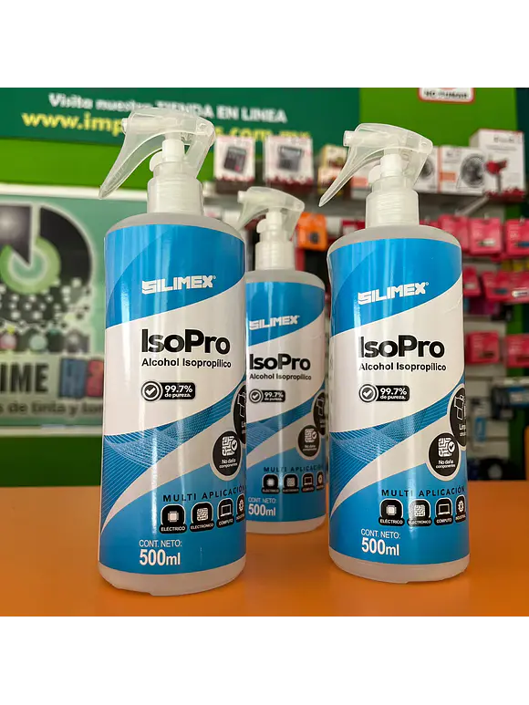 Limpiador De Circuitos Alcohol Isopropílico Silimex Al 99.7% Iso Pro 500ml 1