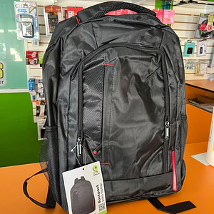 Mochila hasta 17 pulgadas, UNIVERSITY, Backpack, varios compatimientos, organizador frontal, costuras/asas reforzadas, Negro, BROBOTIX