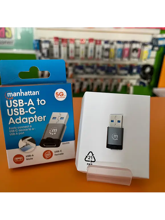 356305 Adaptador de USB-A a USB-C V3.2, Conecta fácilmente un dispositivo USB-C a un puerto USB-A. 1