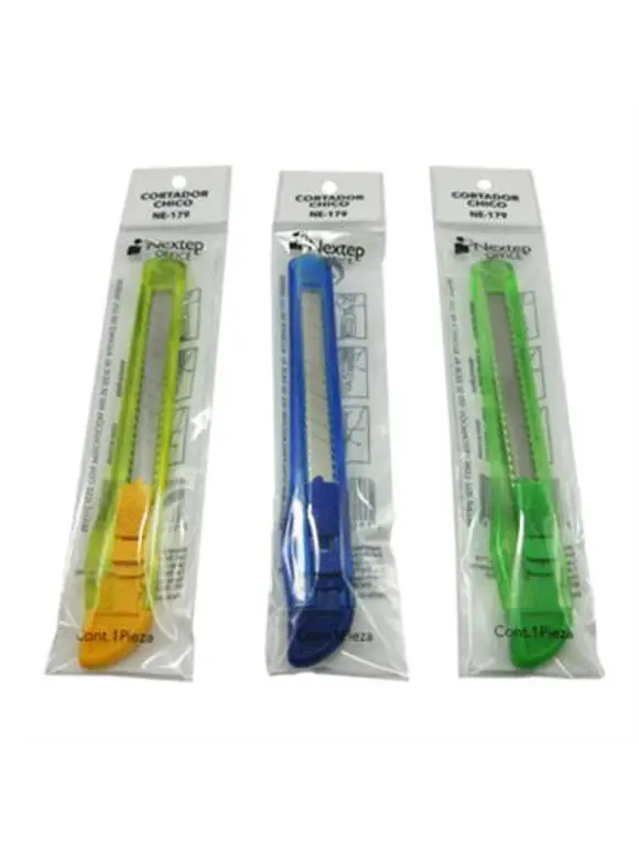 Cutter Plastico Ergonomico Nextep Chico Navaja 9mm 3
