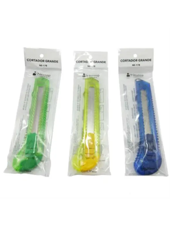 Cutter Plastico Ergonomico Nextep Grande Navaja 18mm 3