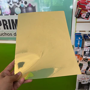 VINIL AUTOADHESIVO ORO IMPRIMIBLE TINTA COMUN 10 HOJAS A4