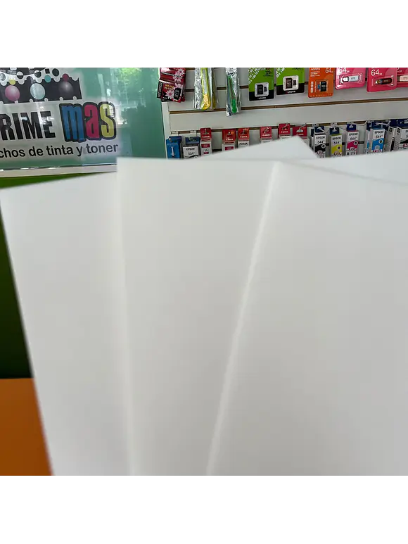VINIL AUTOADHESIVO IMPRIMIBLE TINTA COMUN 10 HOJAS SEMITRANSPARENTE 2