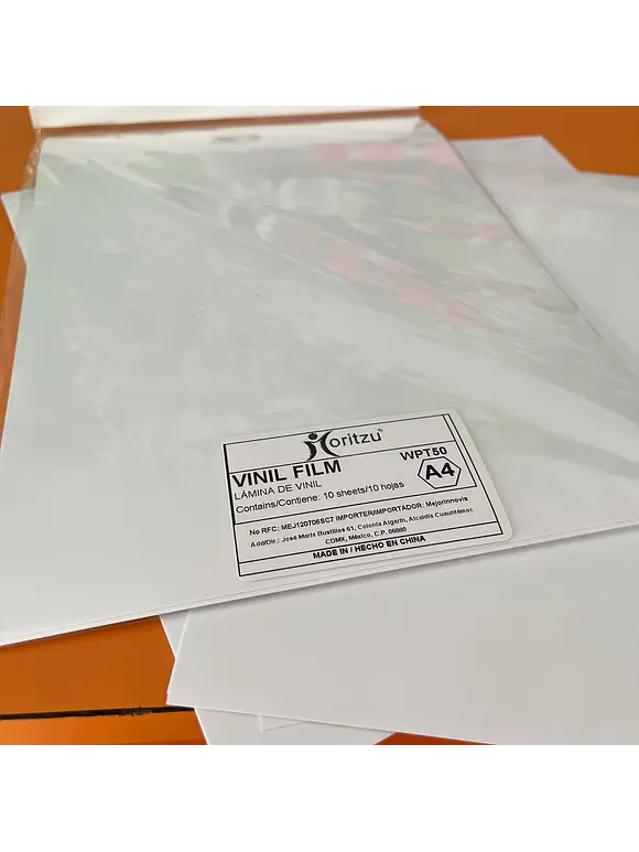 VINIL AUTOADHESIVO BLANCO IMPRIMIBLE TINTA COMUN 10 HOJAS A4 2