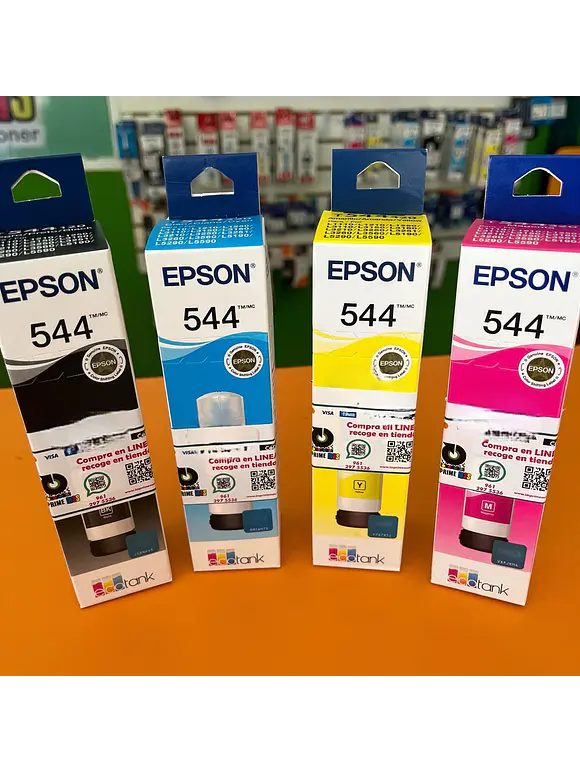PACK Botella de Tinta Epson T544: Negro, Cyan, Amarillo, Magenta 1