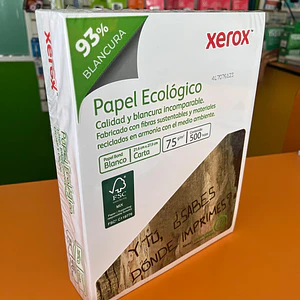 PAPEL BOND XEROX 500 HOJAS ECOLOGICO CARTA 93% BLANCURA  