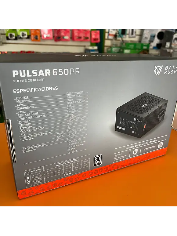 Fuente de Poder 650W 80 Plus White BALAM RUSH PULSAR 650PR NOVA SERIES 4