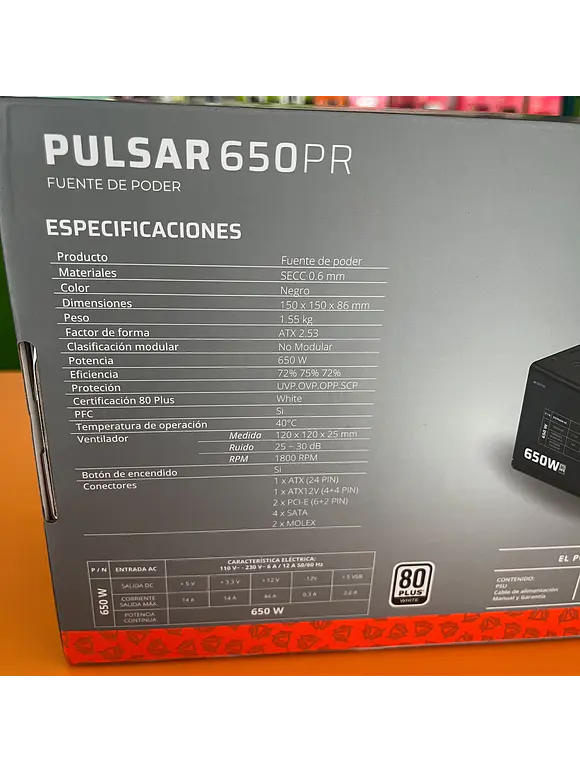 Fuente de Poder 650W 80 Plus White BALAM RUSH PULSAR 650PR NOVA SERIES 5
