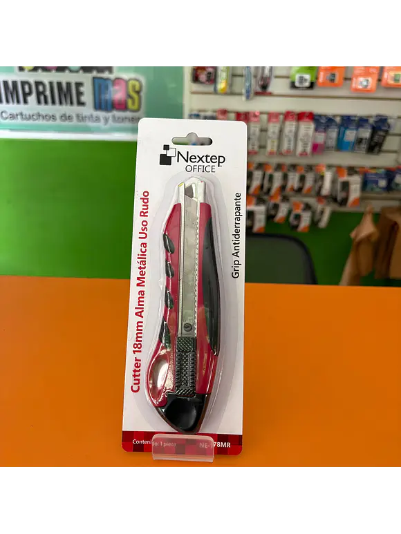 Cutter Plastico Nextep Uso Rudo Navaja 18mm Alma de Metal 3