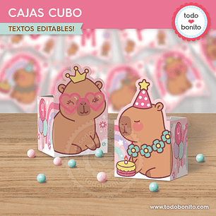 Capibara rosa: cajas cubo Descarga GRATIS