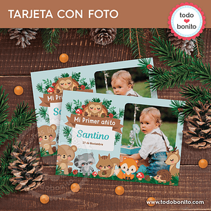 Animales del bosque celeste: tarjeta con foto Descarga GRATIS