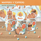 Capibara celeste: wrappers y toppers para cupcakes Descarga GRATIS - Miniatura 2