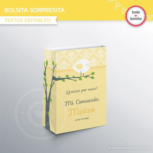 Pajarito amarillo: bolsa sorpresita para imprimir Descarga GRATIS