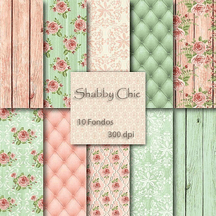 Kit Imprimible  Shabby Chic 012  - 10  Fondos