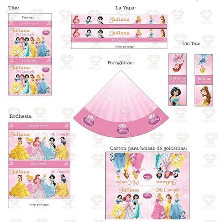 Kit Imprimible Princesas Editable 2