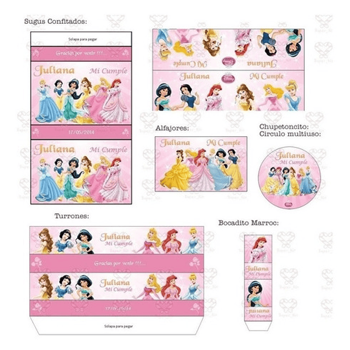 Kit Imprimible Princesas Editable 3