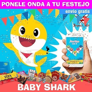 Kit Imprimible Baby Shark Mod 2 Completo Editable
