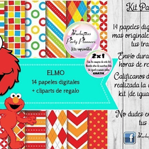 Papeles Fondos Digitales Elmo Kit Imprimible